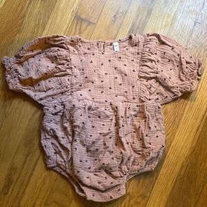 Quincy Mae Heart Patterned One Piece - Brown